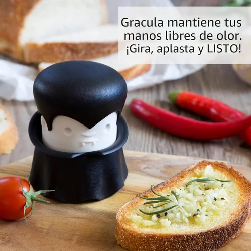 Miniatura 3 de OTOTO Gracula - Trituradora de ajo, jengibre, nueces, chile, hierbas, picadora con tapa giratoria y prensa manual fácil de apretar, utensilios