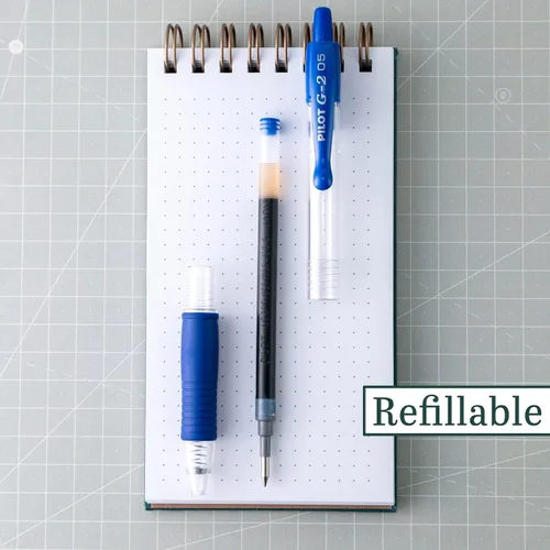 Miniatura 4 de Pilot, bolígrafos de gel retráctil G2 Premium, punta extra fina de 0.5 mm, paquete de 5, azul