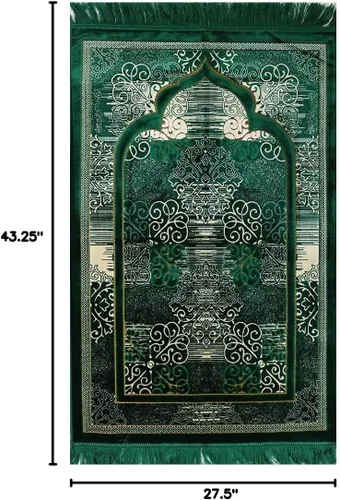 Miniatura 2 de Modefa Alfombra de oración islámica turca, alfombra de oración Janamaz de terciopelo suave, tapete de oración musulmana para hombres y mujeres