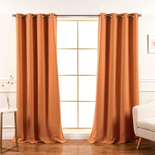 Miniatura 48 de Best Home Fashion Cortinas Opacas 2 Paneles - Tratamiento de Ventana con Aislamiento Térmico Premium Cortinas Opacas para Dormitorio - Parte Castaño