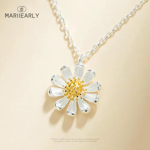 Miniatura 3 de Daisy Necklace For Women 925 Sterling Silver Tiny Daisy Flower Pendant Necklace For Women, Daisy Flower Pendant Necklace Daisy Birthday Christmas