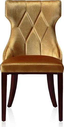 Miniatura 4 de Manhattan Comfort Reine MDining - Juego de 2, asientos tapizados con costuras de diamante, marco de madera de haya maciza, base de 4 patas, altura