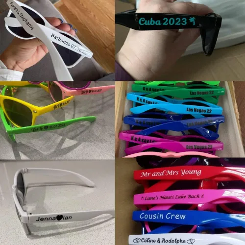 Miniatura 6 de Gafas de sol de boda personalizadas en destino a granel favores de boda para invitados nupcial fiesta gafas de sol conjunto