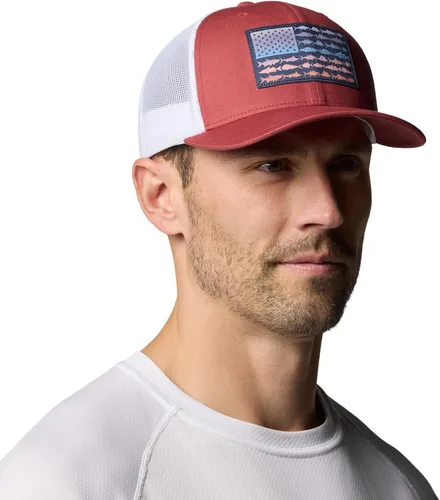 Miniatura 234 de Columbia - Gorra de malla con bandera con árboles unisex para adultos, corona alta