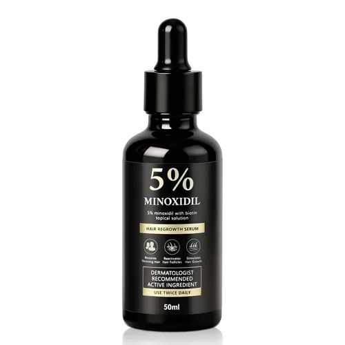 Miniatura 8 de Suero de biotina para el crecimiento del cabello de minoxidil al 5% para hombres y mujeres, solución tópica capilar de minoxidil para el crecimiento