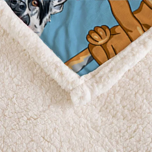 Miniatura 4 de AILONEN Manta de perro de Malinois belga para niños y adultos, variedad de dibujos animados de patrón de cachorro y manta con estampado de patas