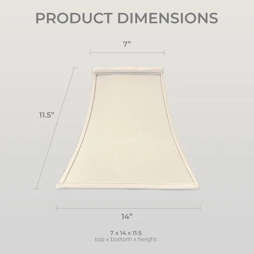 Miniatura 2 de Royal Designs, Inc. Regal - Pantalla cuadrada para lámpara, 7 x 14 x 11,5, beige (BSO-715-14BG)