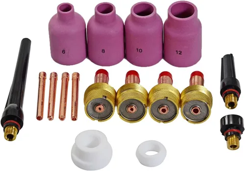 Miniatura 9 de RIVERWELD 15pcs TIG Stubby Gas Lens Collets cuerpo 17GL116 10N23S (1/16" y 0.063 in) 17GL332 10N24S (3/32" y 0.094 in) Taza de cerámica 53N59 53N61S