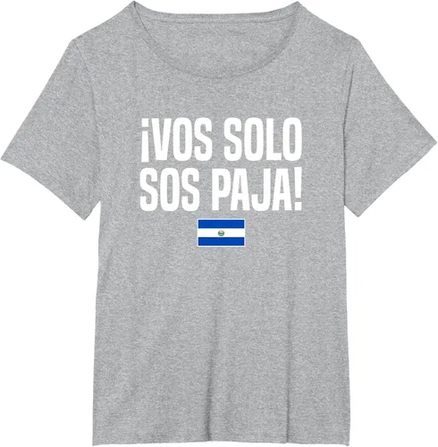 Miniatura 67 de Camiseta Vos Solo Sos Paja Salvadoran Slang Bandera de El Salvador, Negro