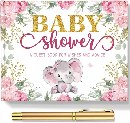 Miniatura 9 de Fuyoooo 27 piezas de libro de invitados para baby shower de safari en la jungla con tarjeta de lugar floral y sello de inicio de sesión para baby