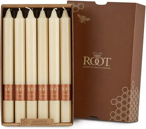 Miniatura 31 de Root Candles Velas sin aroma de cena Premium mezcla de cera de abejas en caja, 9 pulgadas, cera de abejas, 12