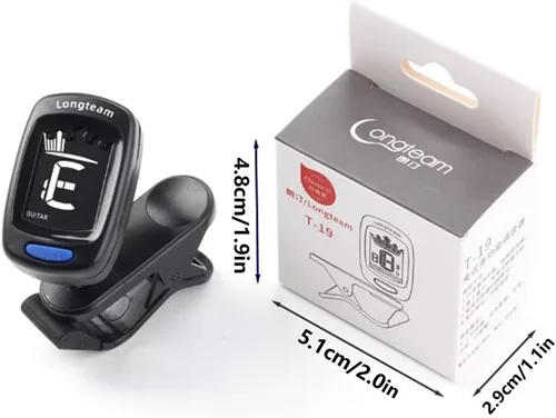 Miniatura 2 de AXLOFO® Afinador de guitarra con clip para todos los instrumentos, ukelele, guitarra, bajo, mandolina, violín, banjo, pantalla LCD, rotación de 360