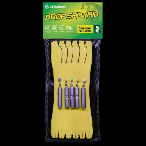 Miniatura 6 de Aparejos Drop Shot para Pesca de Lobina Negra, Aparejo Listo con Anzuelos y Pesos de Plomo