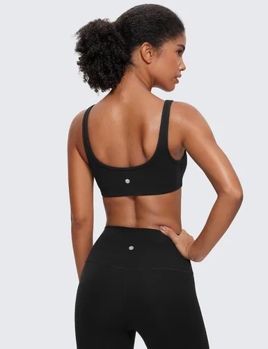 Miniatura 42 de CRZ YOGA Butterluxe - Mini brasier para mujer, cuello redondo, de bajo impacto, inalámbrico, deportivo, yoga, acolchado, para entrenamiento