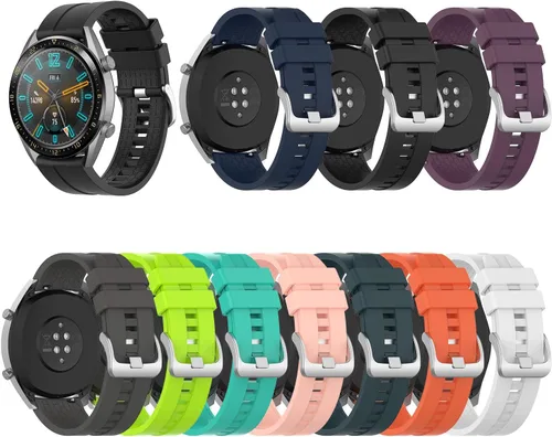 Miniatura 7 de Paquete de 3 correas de silicona para Huawei Watch GT Classic de repuesto (negro, blanco, naranja)