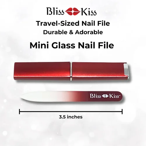 Miniatura 7 de Lima de uñas con punta de cristal, de Bliss Kiss, S, Rojo