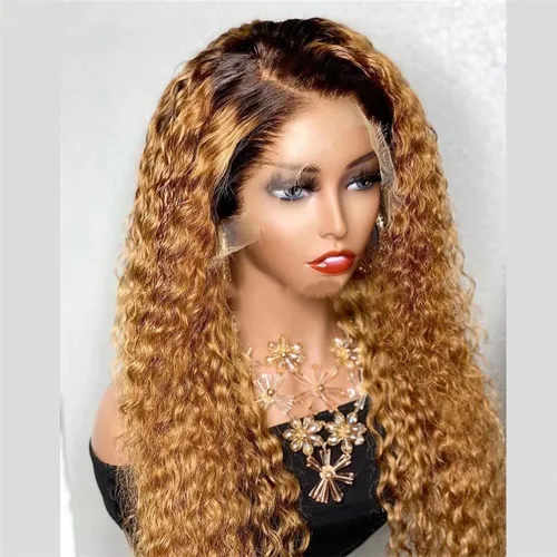 Miniatura 3 de Pelucas de cabello humano brasileño Remy brasileño con encaje frontal transparente HD de 13 x 6 pulgadas, color rubio miel, para mujeres negras, sin