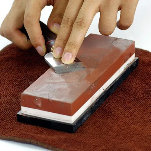 Miniatura 6 de Kit de piedra de afilar cuchillos – 400/1000 3000/8000 Grit Wet Kitchen Whetstone juego de afilador de cuchillos con base de goma de bambú