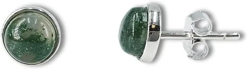Miniatura 44 de Pendientes naturales de 0.236 in con chapado en oro blanco sobre plata de ley, bisel cabujón de piedras preciosas regalo de joyería para ella