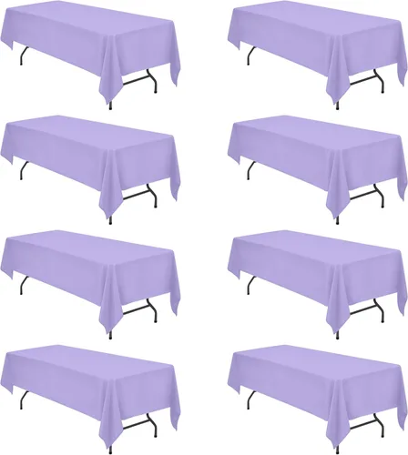Miniatura 34 de BRILLMAX 6 Pack de Manteles Azul Marino para Mesas Rectangulares de 8 Pies 90 x 156 Pulgadas - 8 pies Mantel Rectangular a Granel de Lino