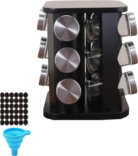 Miniatura 10 de Juego de estante de especias giratorio, organizador de torre de especias de cocina para encimera o gabinete, organizador de condimentos giratorio