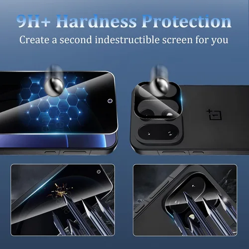 Miniatura 3 de Paquete de 3+2 protectores de pantalla de privacidad para Oneplus 15 con protector de cámara, vidrio templado de cubierta completa, antiespías