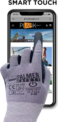 Miniatura 5 de ATERET Guantes de trabajo de seguridad, 12 pares de guantes de punto sin costuras con revestimiento de nitrilo de microespuma, guantes