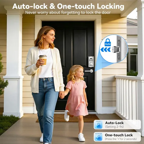 Miniatura 4 de Keyless Entry Door Lock with Keypad, Smart Deadbolt for Front Door, Electronic Door Lock with Auto Lock & One-Time Passcode, 100 User Codes