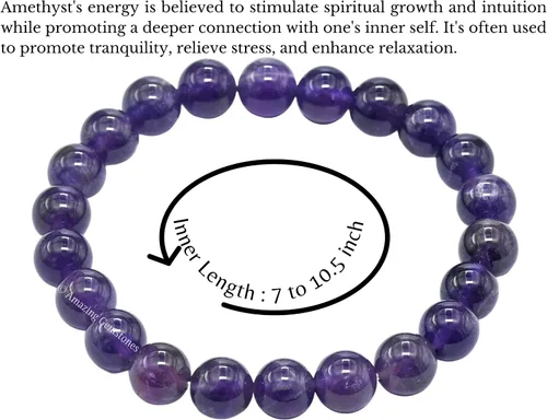 Miniatura 486 de Amazing Gemstone Crystal Bracelet for Women Men's Gifts - Protection Healing Crystal Bracelet - 8mm Gemstone Beaded Stretchable Bracelet Pulseras