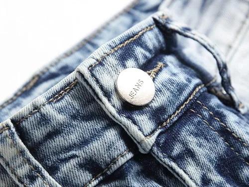 Miniatura 3 de Vaqueros de lujo con letra del rey príncipe bordados Straigt Slim Fit