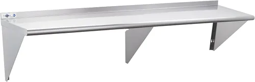 Miniatura 8 de Profeeshaw NSF - Estantería de acero inoxidable de 12 x 72 pulgadas, estantes comerciales de 345 libras, estantería de metal montada en la pared