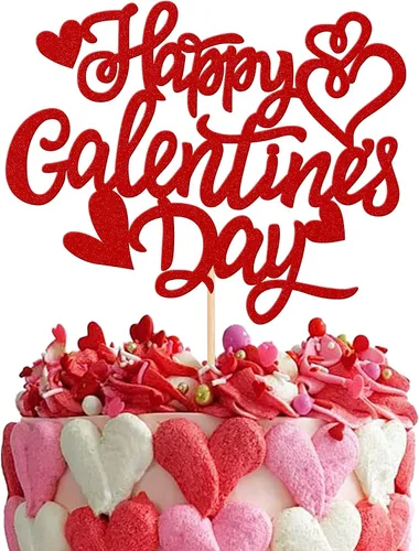 Miniatura 11 de 24 piezas de decoración para cupcakes con purpurina para el día de San Valentín, dulce amor, corazón, Oh Baby para magdalenas, temática del día