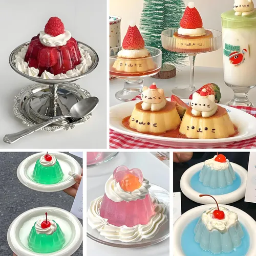 Miniatura 5 de Molde de silicona para pudín, bandeja antiadherente para hacer postres de gelatina de 6 cavidades, molde de natillas para pastel de mousse, juego