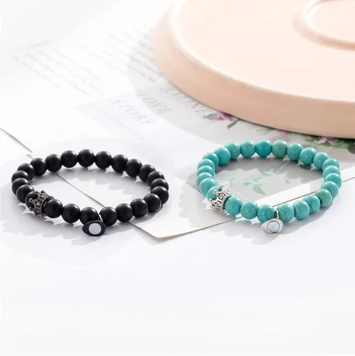Miniatura 3 de BMMYE Magnetic Couple Bracelets Valentine's Day Gift, Long Distance Relationship Boyfriend and Girlfriend His and Her Bracelet pulseras para parejas