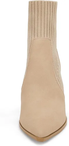 Miniatura 2 de Ermonn Botines de tacón alto con punta puntiaguda para mujer, con cremallera, tacón grueso, elásticos, para otoño e invierno