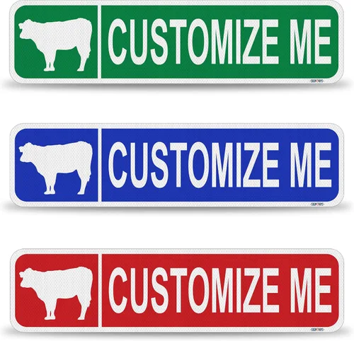 Miniatura 8 de Street Signs - Letreros personalizados con diseño de oso Diseña tu letrero de calle personalizado con color, símbolo de animal, fuente, palabras