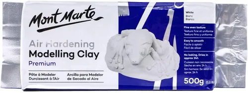 Miniatura 9 de Mont Marte Arcilla de modelado que se endurece con el aire gris, 500 g (1.1 lb). Se seca en aproximadamente 24 horas. Adecuada para escultores