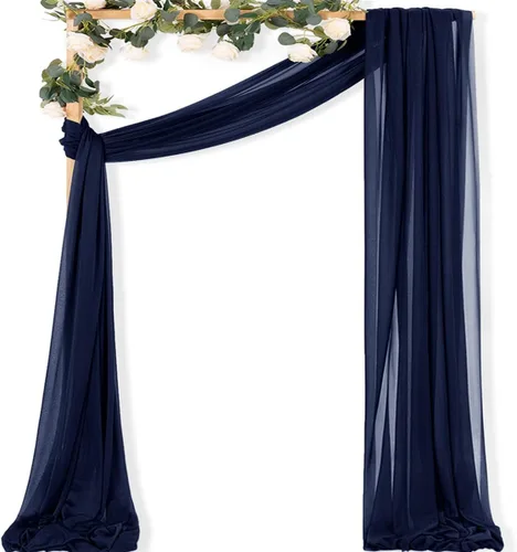 Miniatura 27 de MLMC 1 panel de tela para arco de boda azul bebé, 29 x 20 pies, cortinas de gasa extralargas transparentes de 6.6 yardas, paneles de cortinas
