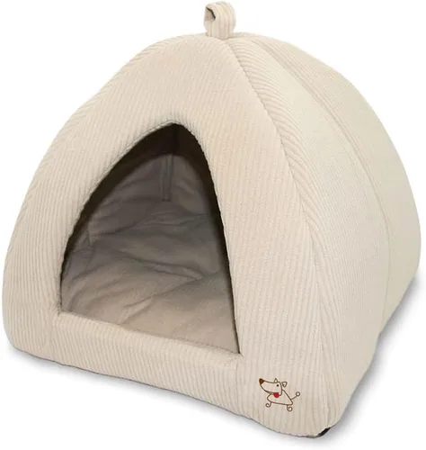 Miniatura 16 de Best Pet Supplies Casa para Perros Cama Alfombra de Jaula Carpa Interior Redonda Suave de Felpa para Razas Pequeñas, Medianas y Grandes - Beige