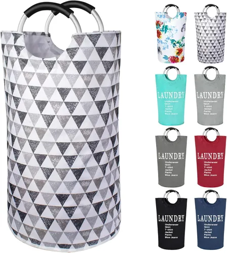 Miniatura 8 de Dalykate - Cesta de lavandería plegable de tela Oxford de 82 litros con asas para ropa, plegable y resistente al agua, cesta de ropa sucia, Blossom