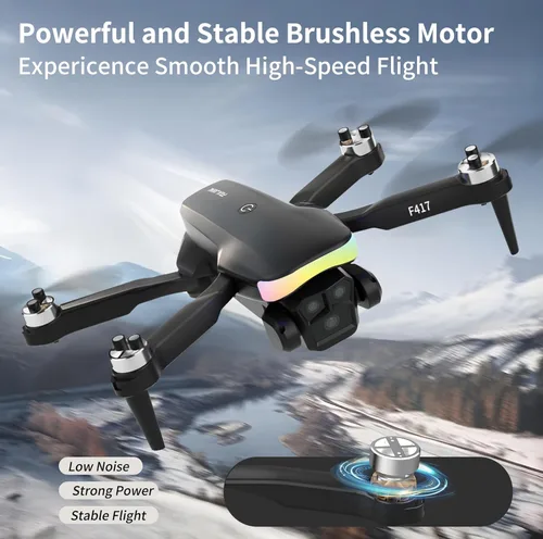 Miniatura 8 de Mini dron con cámara 1080P para adultos y principiantes, dron cuadricóptero FPV con luz LED RGB para principiantes, despegue/aterrizaje con una Negro