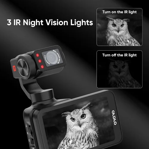 Miniatura 3 de ORDRO Videocámara de bolsillo M5, videocámara de video 4K 60FPS de estabilización de 3 ejes, cámara de bolsillo de visión nocturna IR para vlogging