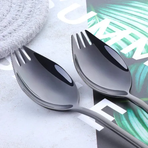 Miniatura 2 de Buyer Star Sporks - Juego de 6 tenedores de acero inoxidable 18/8 para uso diario en el hogar, 7.6 pulgadas, 1.6 onzas, cuchara para helado