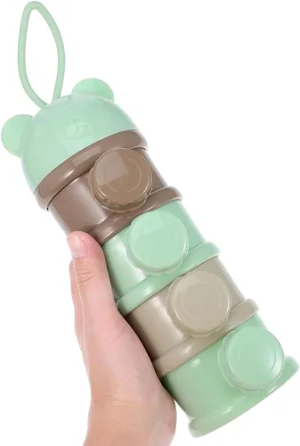 Miniatura 3 de Kisangel - Dispensador portátil de leche en polvo de 4 capas, contenedor de almacenamiento de fórmula de gran capacidad para alimentación de viaje