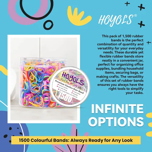 Miniatura 4 de HOYOLS Mini ligas elásticas para el pelo para niños pequeños, bandas de goma para coleta de caballo, para bebés y niñas (multicolor), TPU 1500 6.