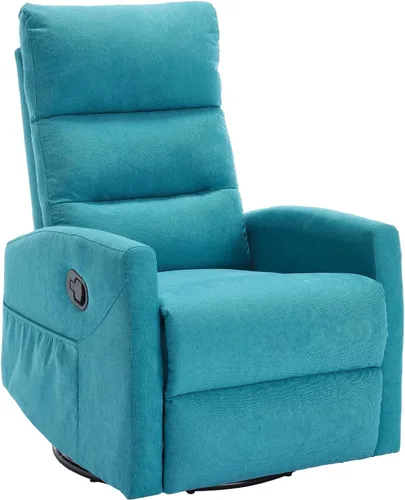 Miniatura 12 de PELUMY Silla reclinable manual, giratoria de 360° y sillón reclinable balancín con reclinable de 155°, sillón reclinable de tela compacta para Beige