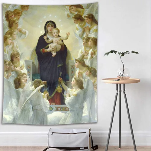 Miniatura 8 de HVEST Tapiz cristiano para colgar en la pared, tapiz navideño para colgar en la pared, tapiz de Jesús para dormitorio, habitación, decoración