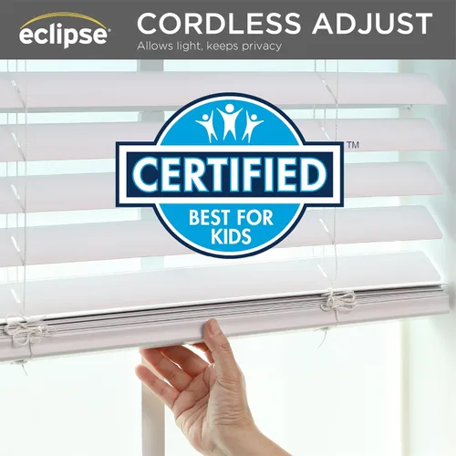Miniatura 4 de Eclipse Persianas de Vinilo Premium de 2 Pulgadas para Filtrado de Luz y Privacidad, Persianas Duraderas para Oscurecer Habitaciones para el Hogar u