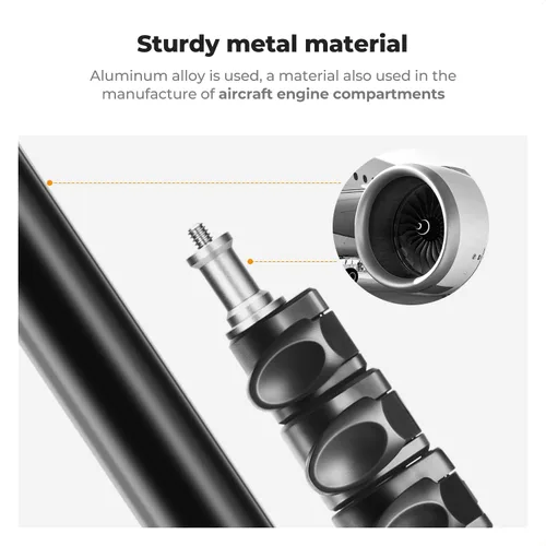 Miniatura 4 de K&F CONCEPT Soporte de fotografía extensible, trípode de aluminio ajustable de 6.56 pies/78.7 pulgadas con tornillo de 1/4 pulgadas, trípode