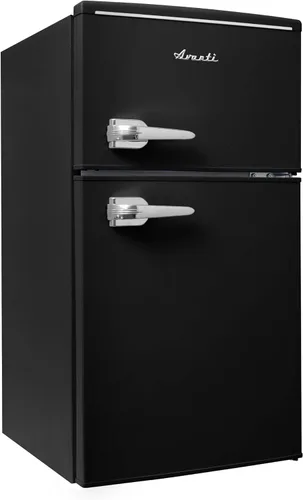 Miniatura 15 de Avanti Minirefrigerador con congelador de diseño retro, refrigerador compacto con puertas dobles para oficina en casa o dormitorio, cuenta con Azul